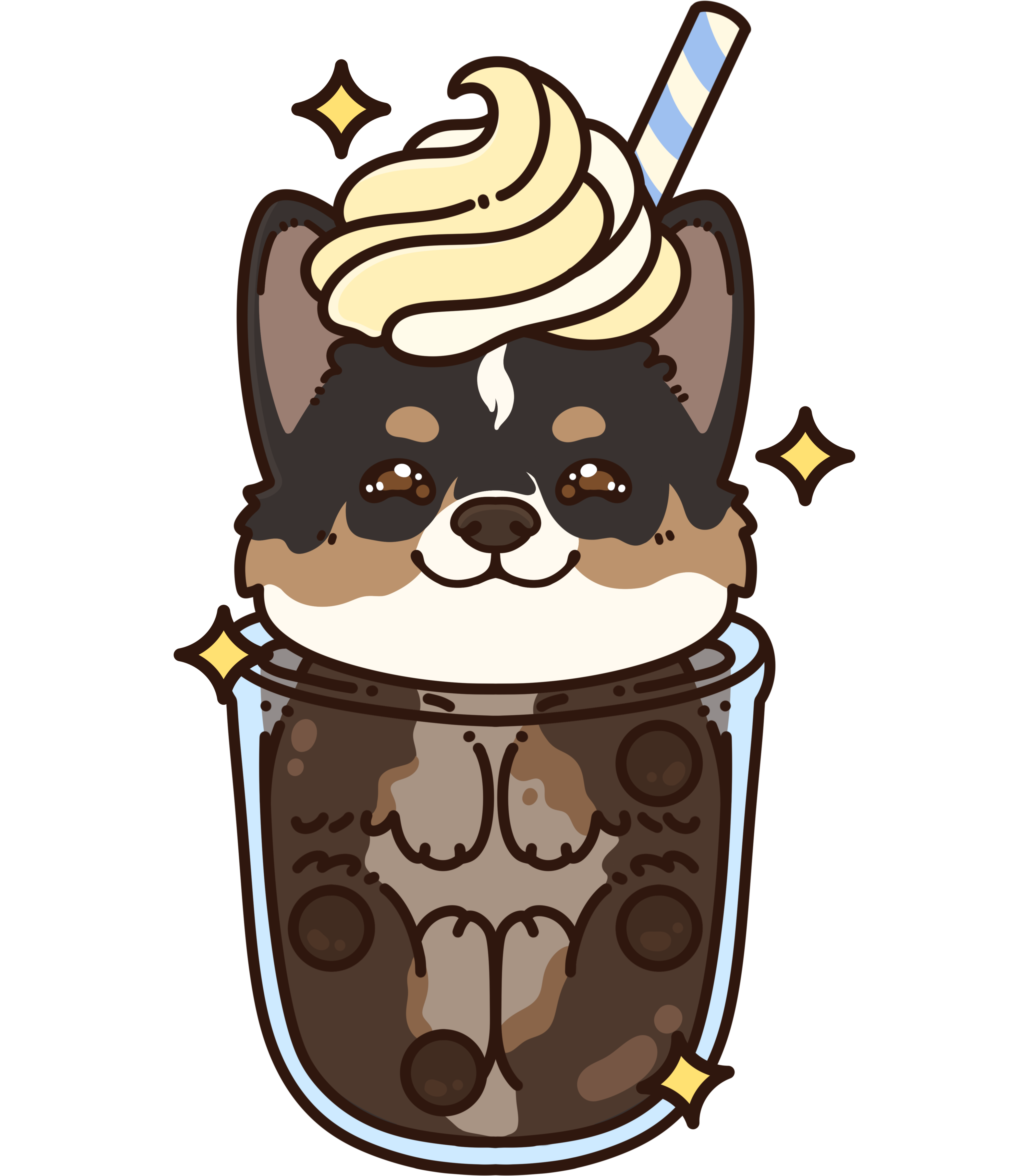 Commissioned art of Opal with boba